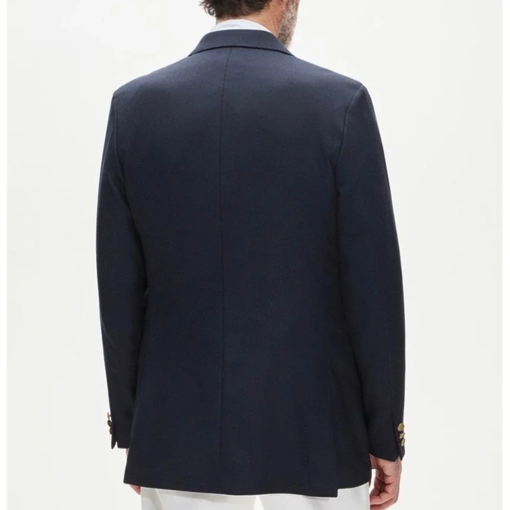 J.Crew Men 40R Blazer Navy William Halstead Wool Double Breasted Gold Button NEW